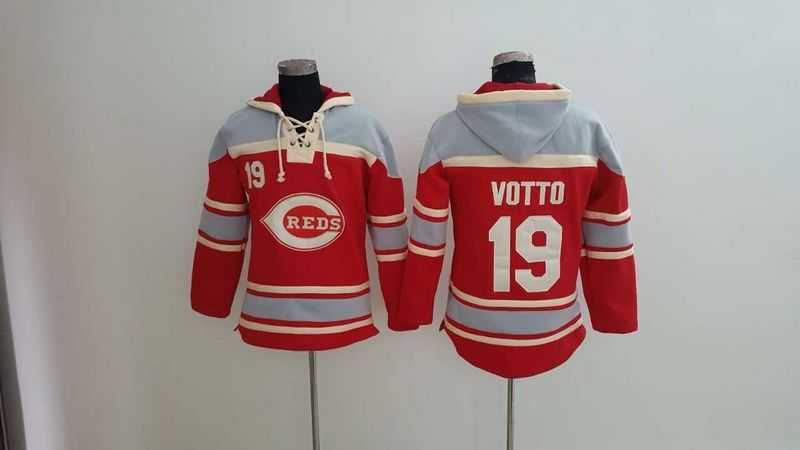 Cincinnati Reds #19 Joey Votto Red Sawyer Hooded Sweatshirt Baseball Hoodie,We sell and wholesale Cincinnati Reds #19 Joey Votto Red Sawyer Hooded Sweatshirt Baseball Hoodie on line form chian!